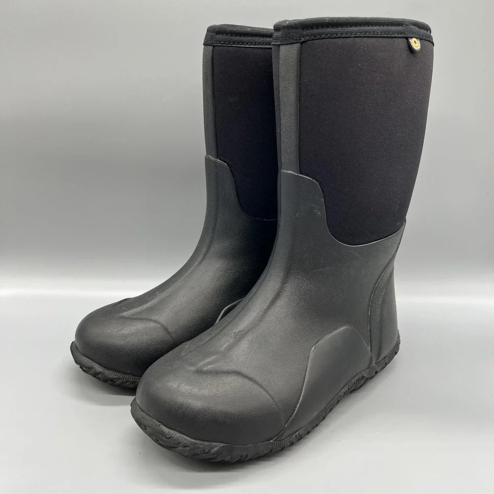 Bogs Boots Boys 4 Black Classic High Waterproof Insulated Snow Winter Rubber